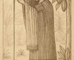 Woman Pourring Cacao Drawing